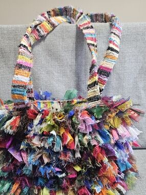 Multicolor Fringe Boho Tote Bag